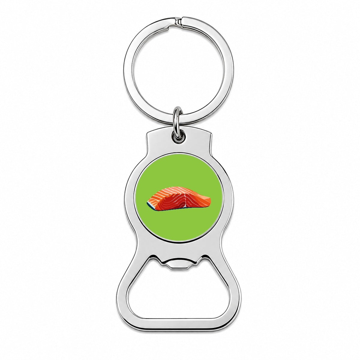 Salmon Fresh Fish Fillet Sockeye Atlantic Bottle Opener Keychain