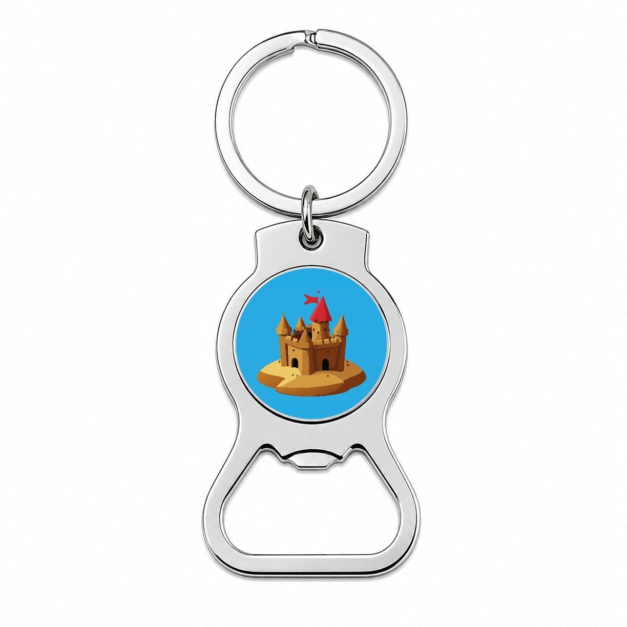 Sand Castle Beach Bottle Opener Keychain