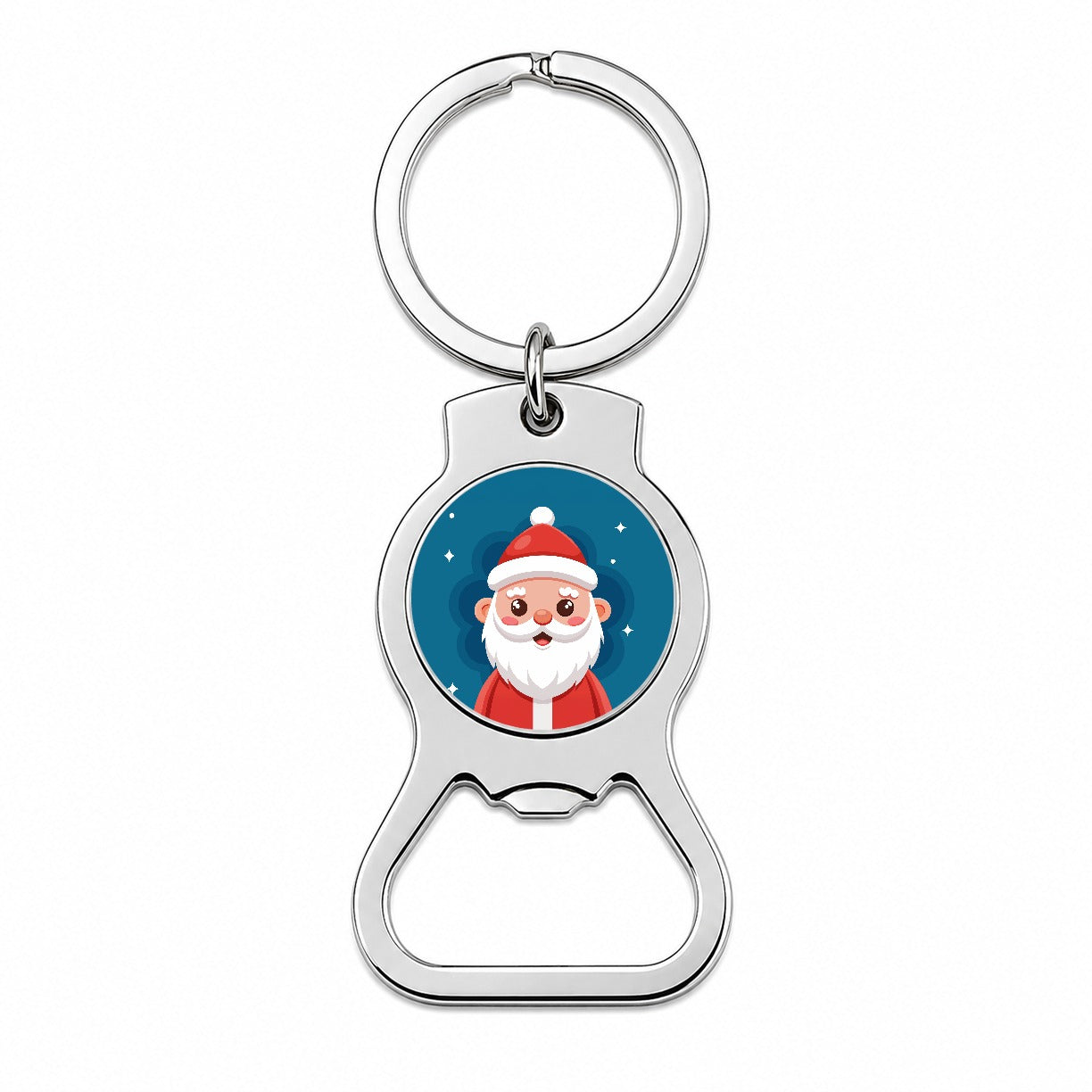 Santa Cute Xmas Christmas Bottle Opener Keychain