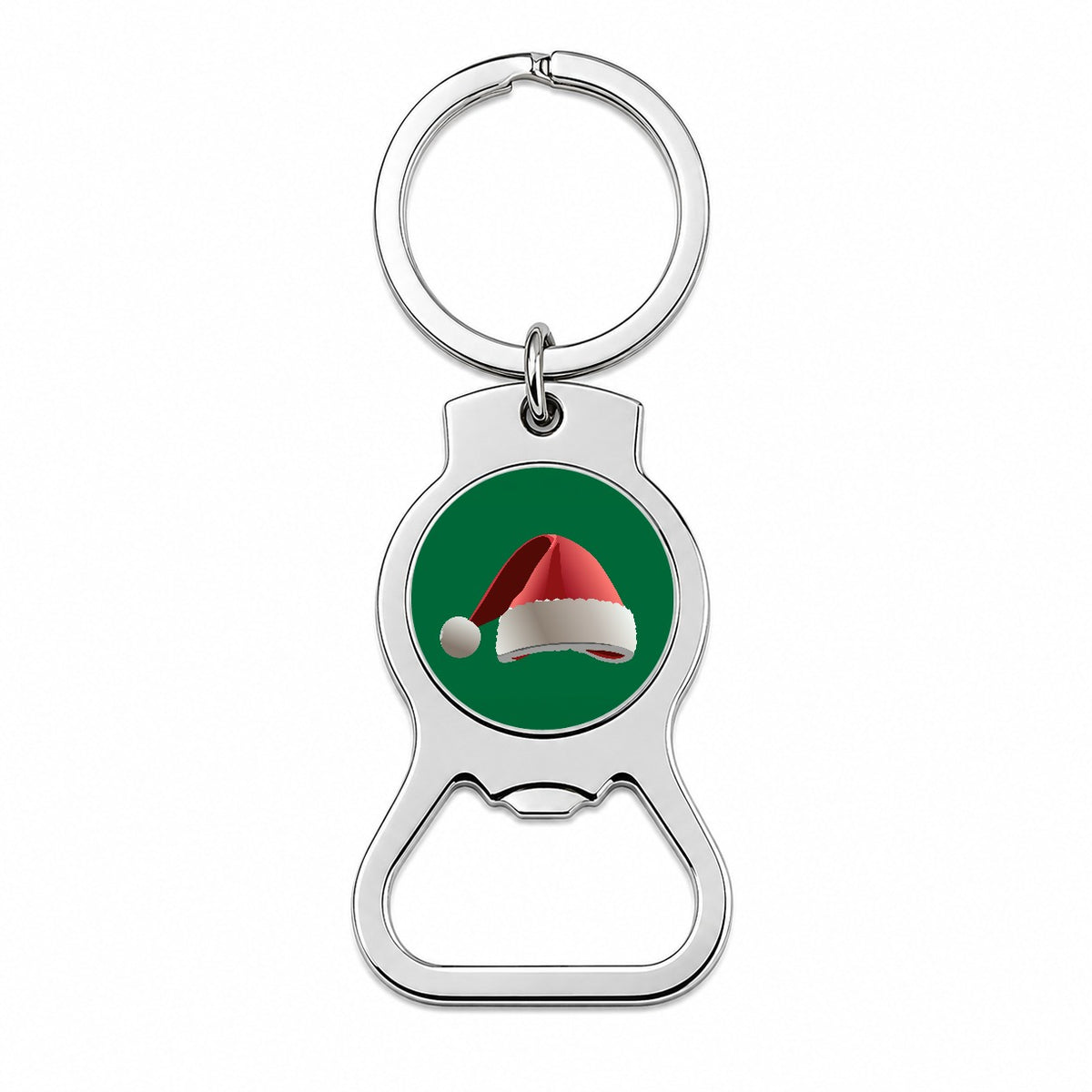 Santa Hat Christmas Bottle Opener Keychain