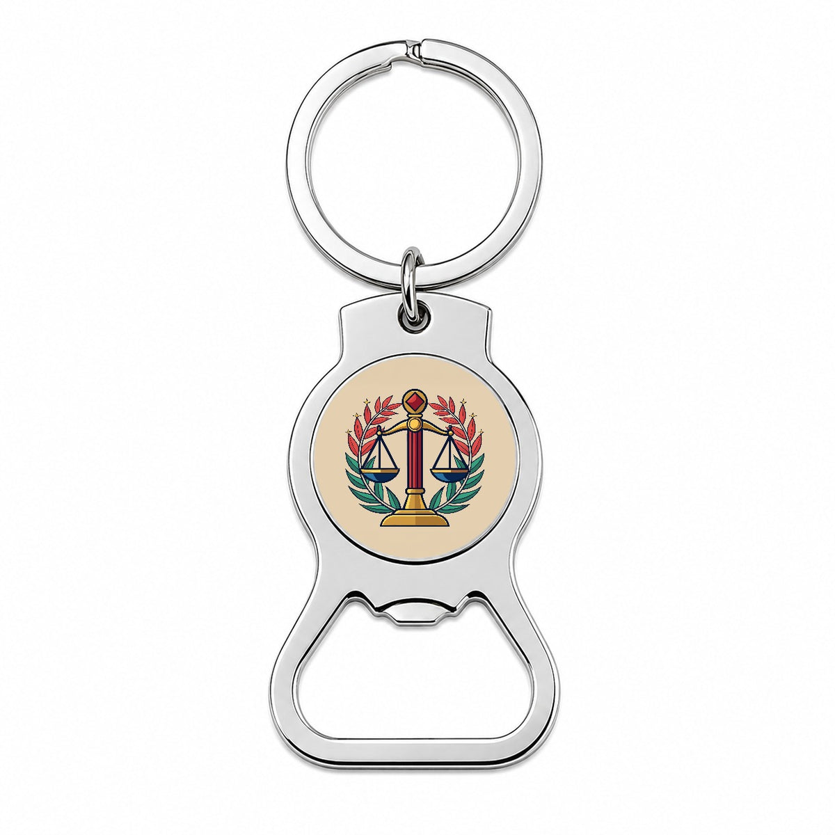 Scales of Justice Bottle Opener Keychain