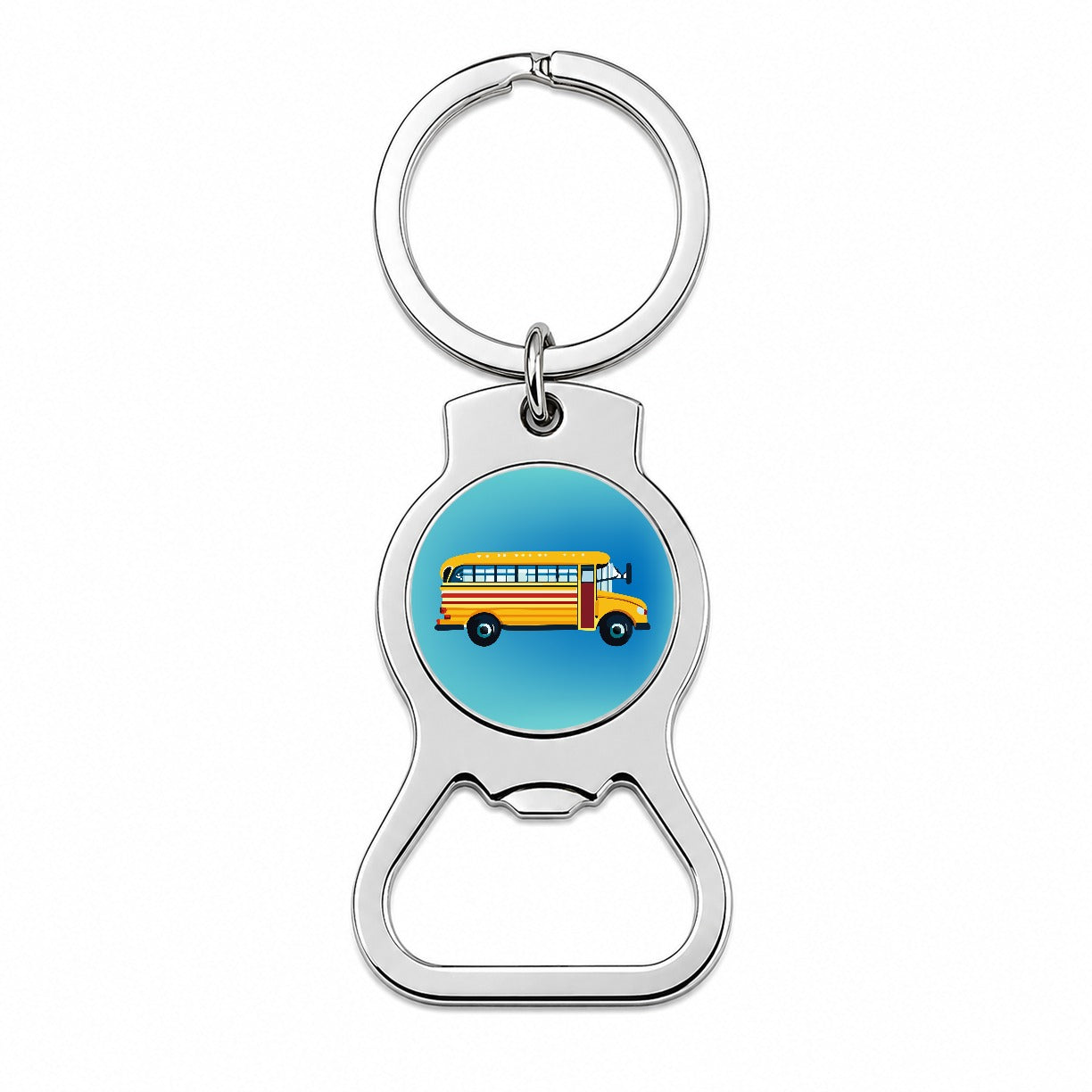 School Bus Bottle Opener Keychain