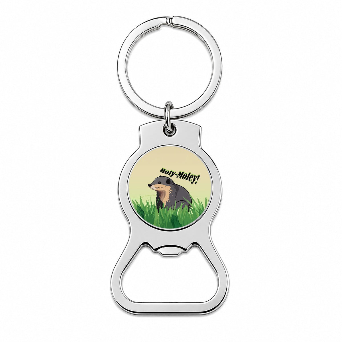 Shrew Mole Holy Moley Funny Animal Bottle Opener Keychain
