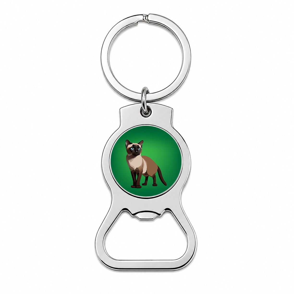 Siamese Cat Standing Bottle Opener Keychain