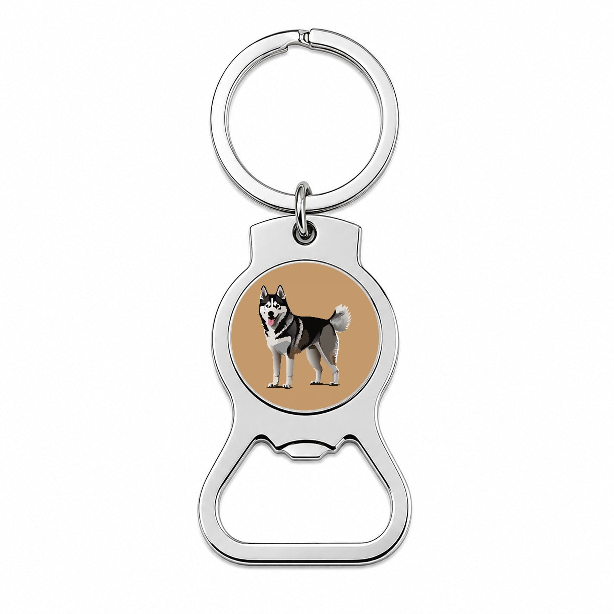 Siberian Husky Dog Standing Bottle Opener Keychain