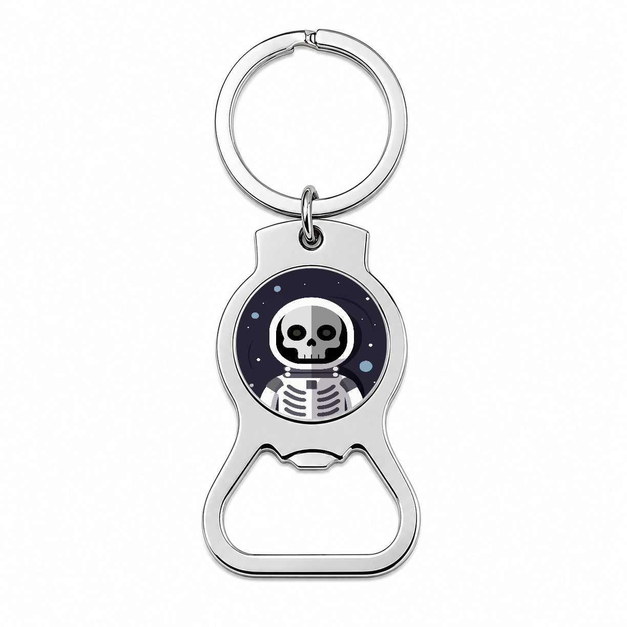 Skeleton in Space Suit Astronaut Bottle Opener Keychain