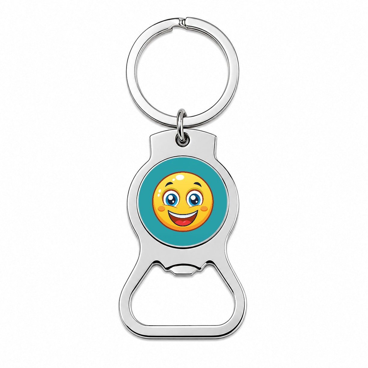 Smiling Face Happy Bottle Opener Keychain