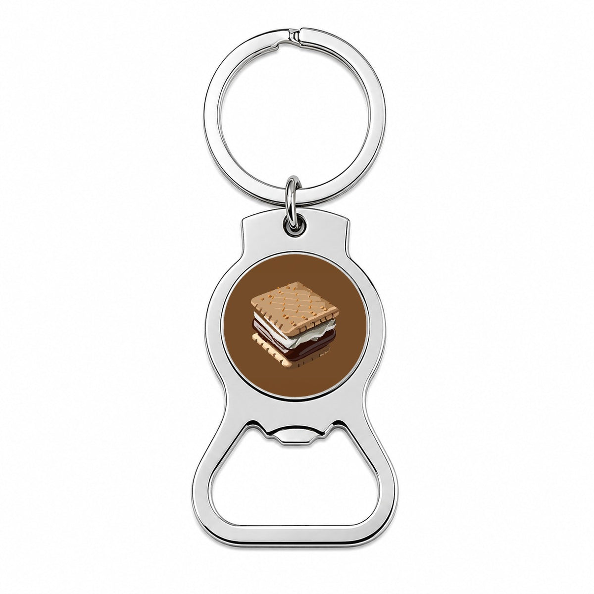 S'mores Marshmallow Camping Food Bottle Opener Keychain