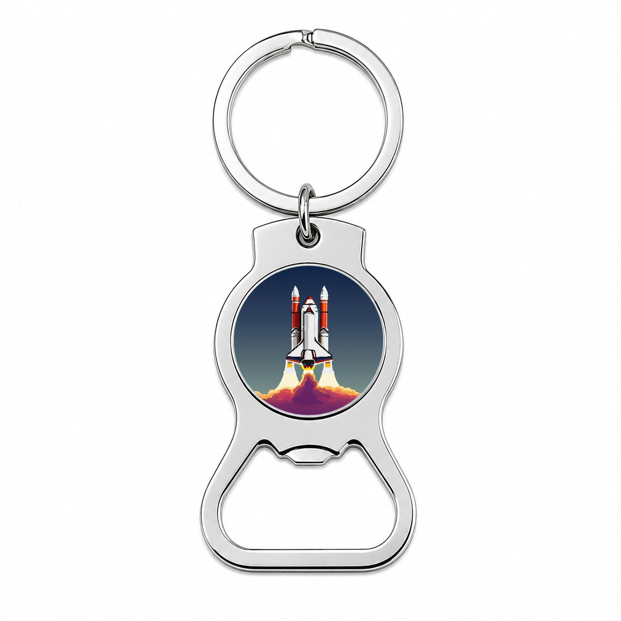 Space Shuttle Launch Blasting Off Bottle Opener Keychain