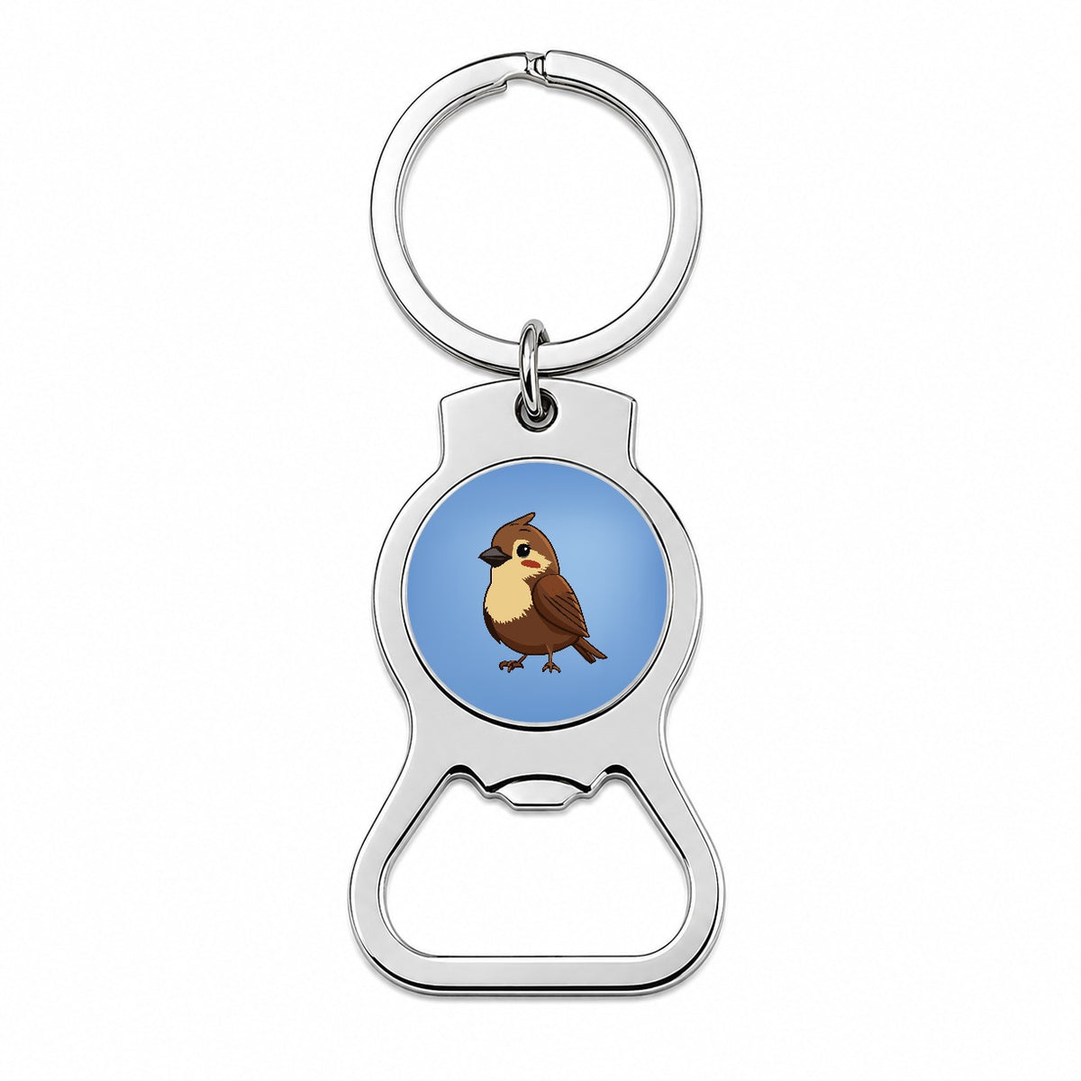 Sparrow Brown Bird Cute Bottle Opener Keychain