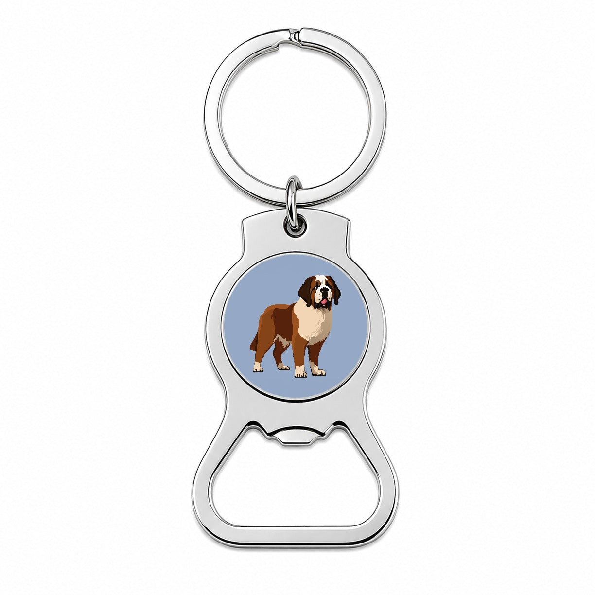 St Bernard Dog Standing Bottle Opener Keychain