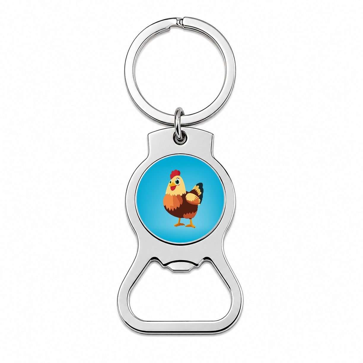 Standing Rooster Happy Bottle Opener Keychain