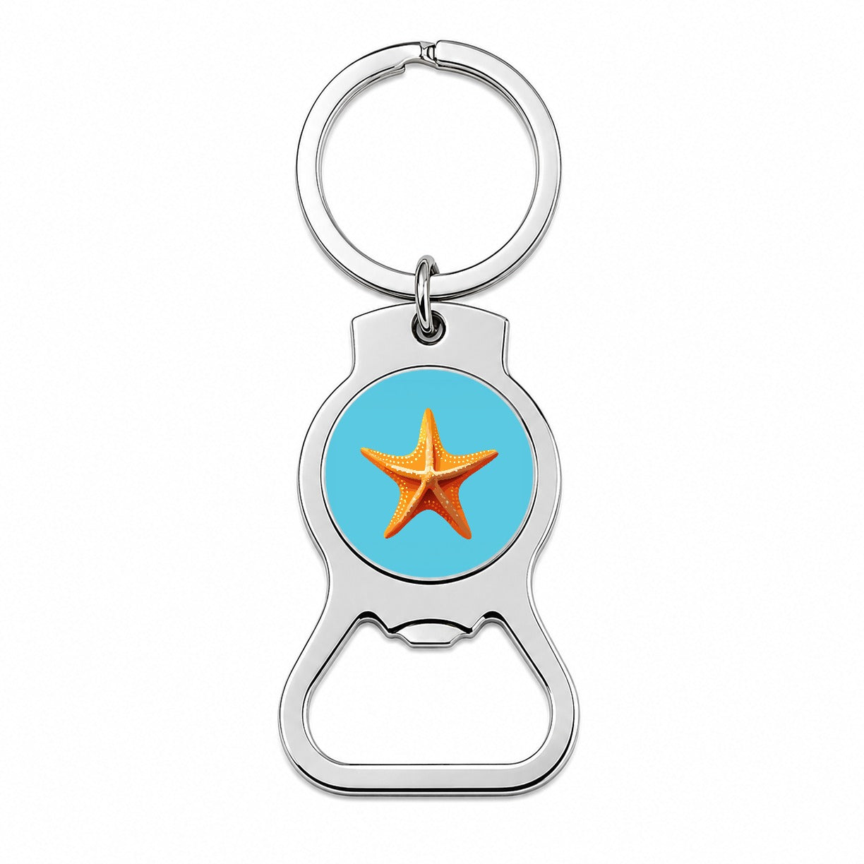 Starfish Star Fish Ocean Animal Orange Bottle Opener Keychain
