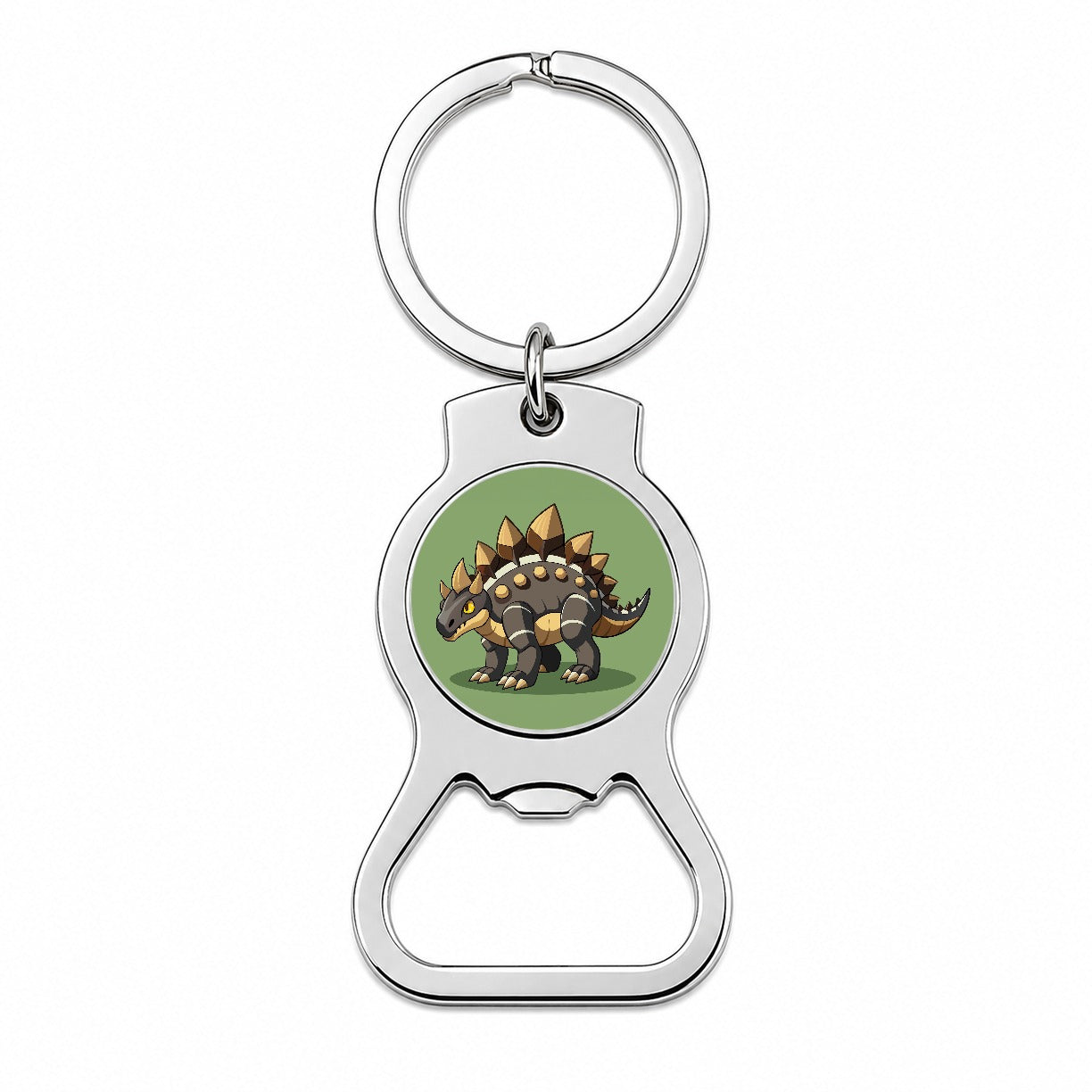 Stegosaurus Armored Dinosaur Bottle Opener Keychain