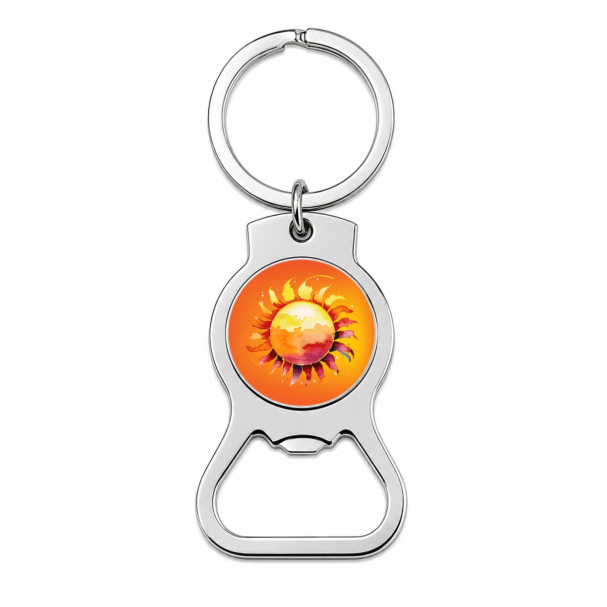 Sun Watercolor Artistic Bottle Opener Keychain