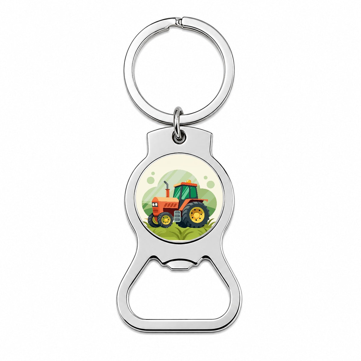 Tractor Cartoon Bottle Opener Keychain