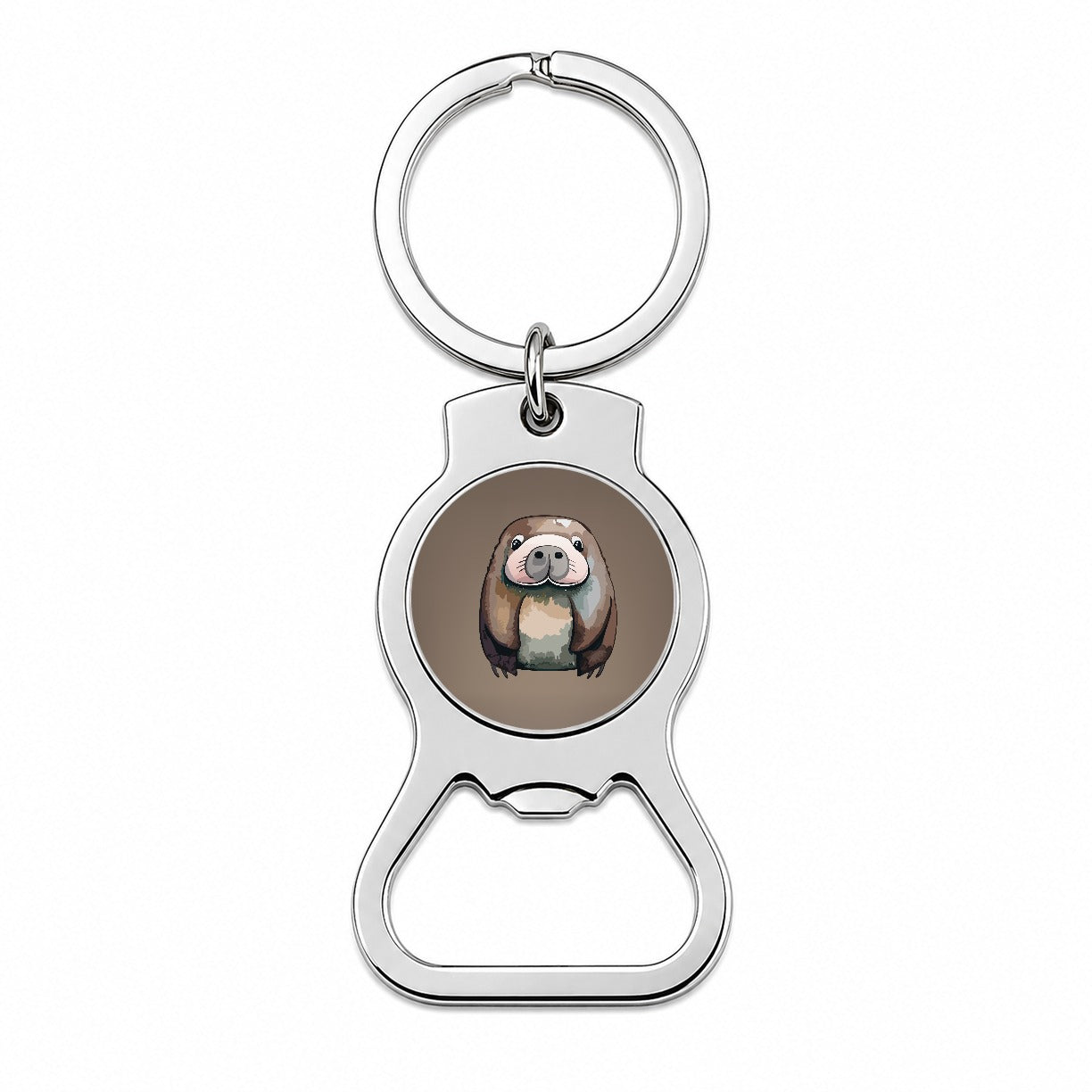 Walrus Cute Watercolor Bottle Opener Keychain