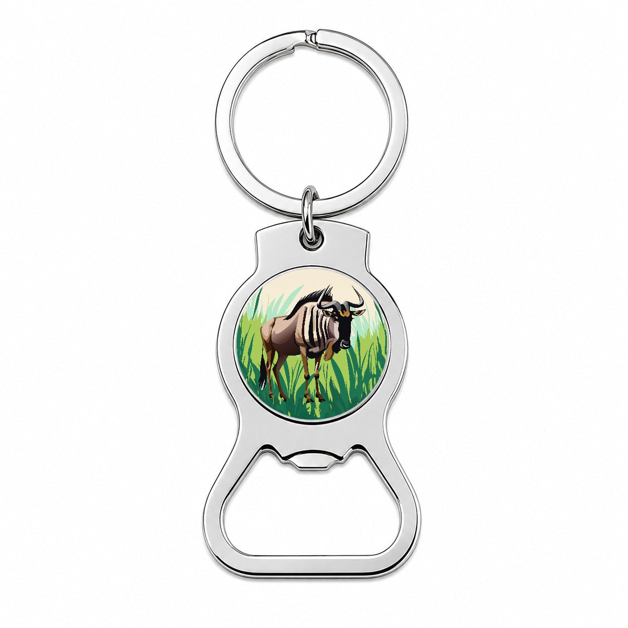 Wildebeest Africa Animal Bottle Opener Keychain