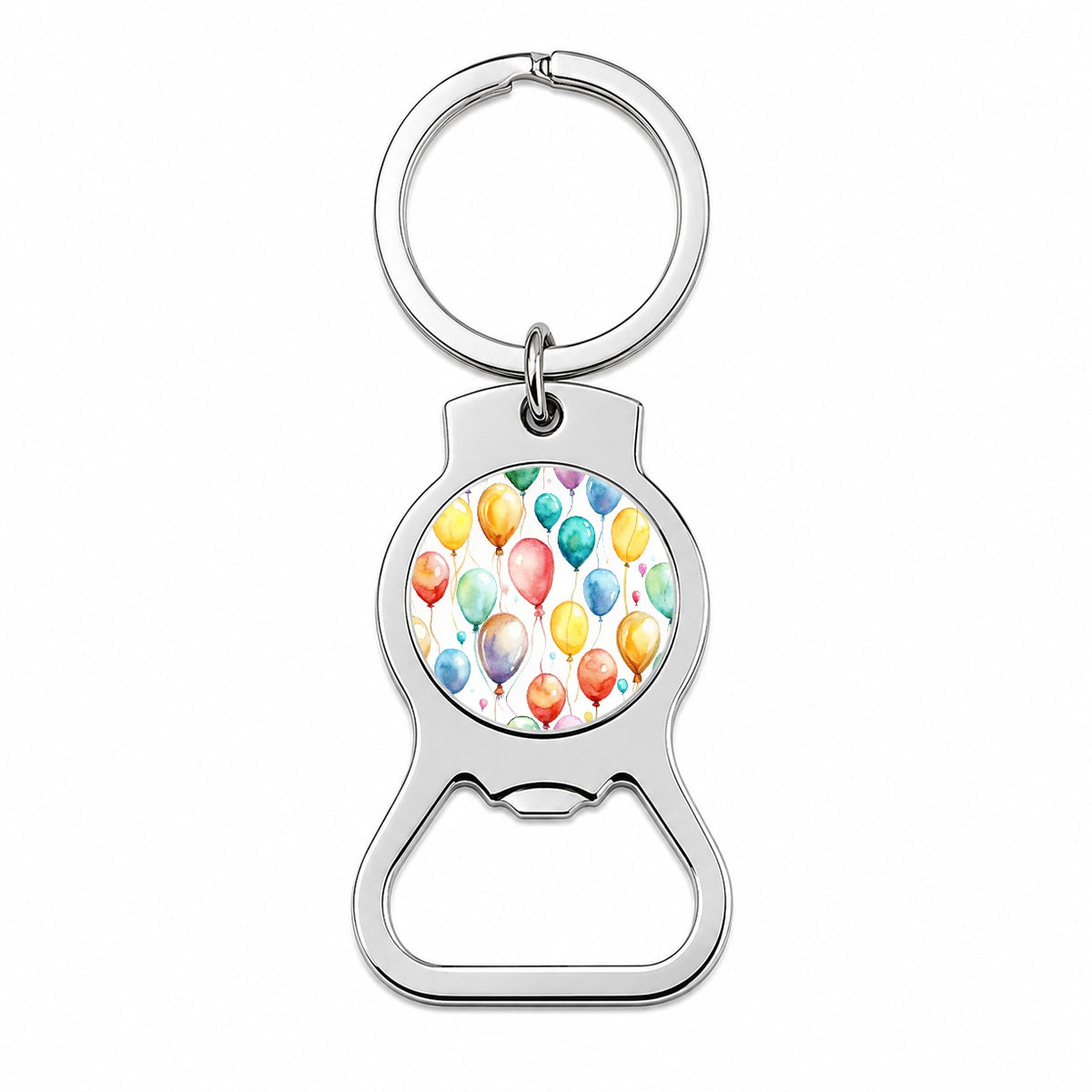 Balloons Colorful Watercolor Birthday Bottle Opener Keychain