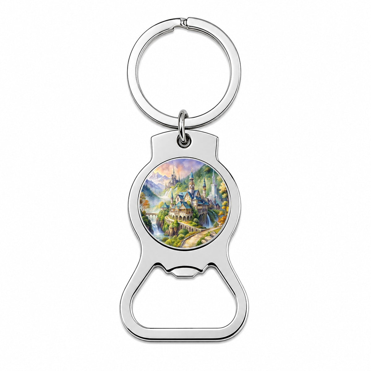 Beautiful Elvish Fantasy Watercolor Design Bottle Opener Keychain