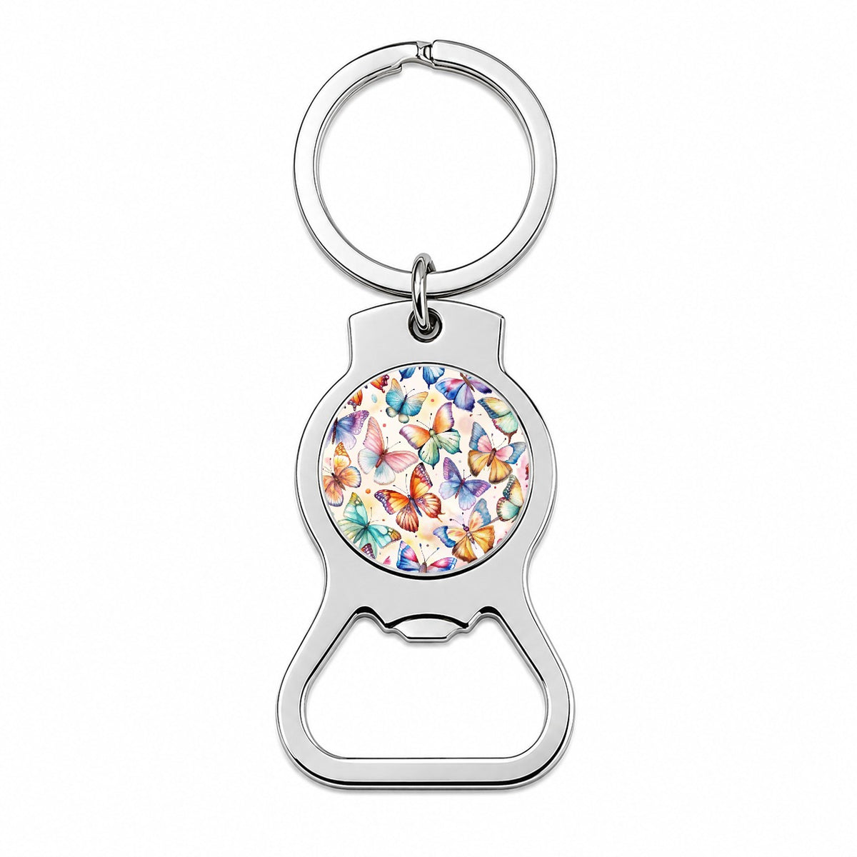 Butterflies Watercolor Bottle Opener Keychain