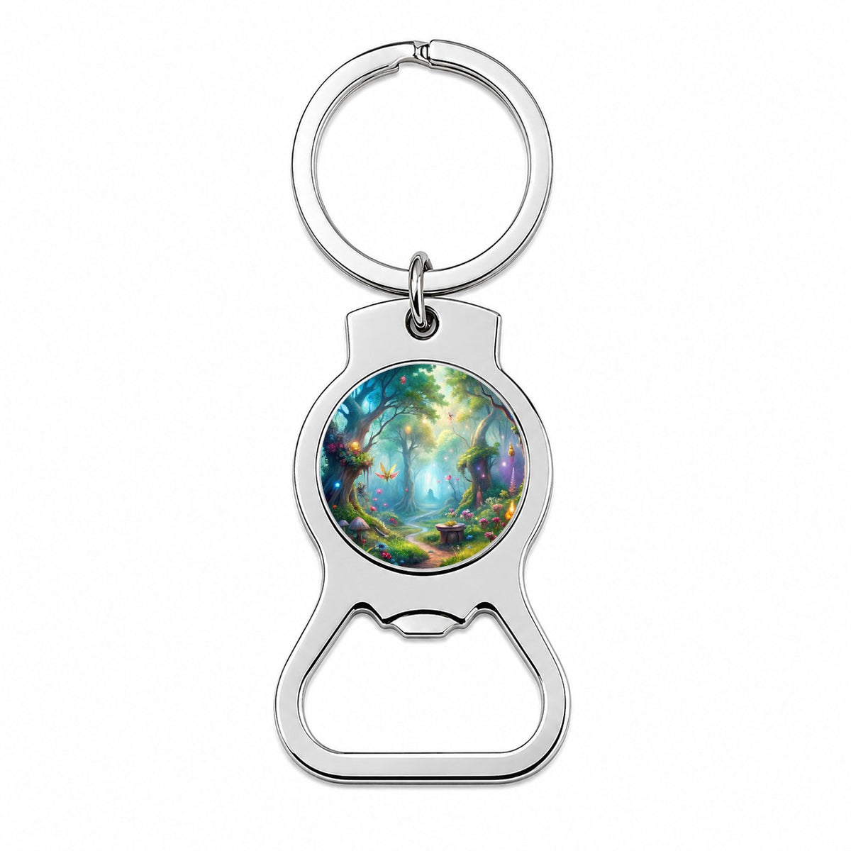Fairy Forest Fantasy Watercolor Beautiful Bottle Opener Keychain
