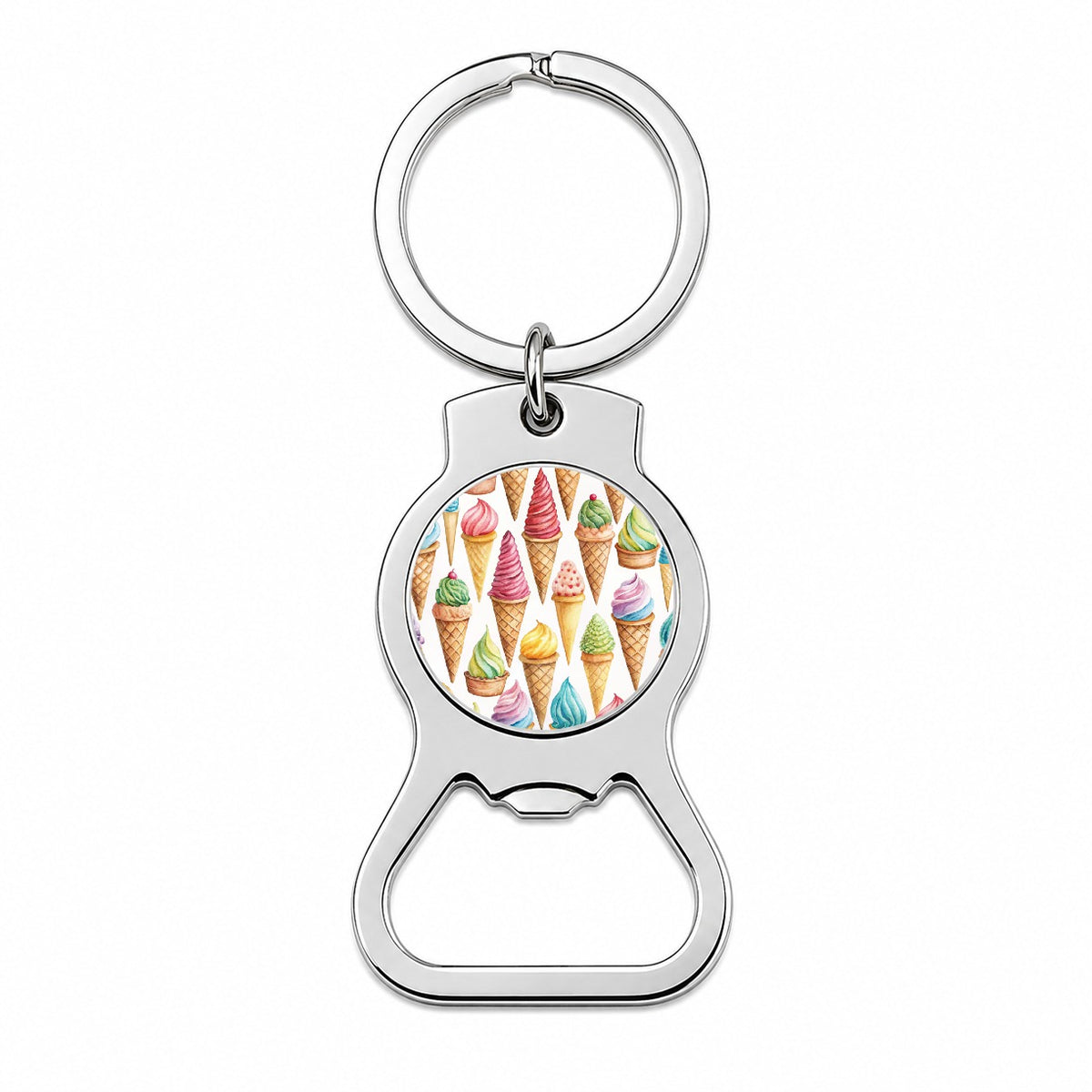 Ice Cream Cones Colorful Bottle Opener Keychain