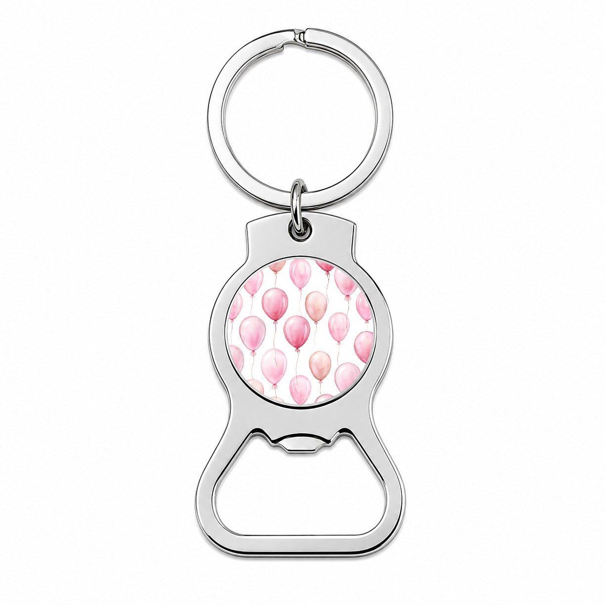 Light Pink Balloons Watercolor Birthday Bottle Opener Keychain