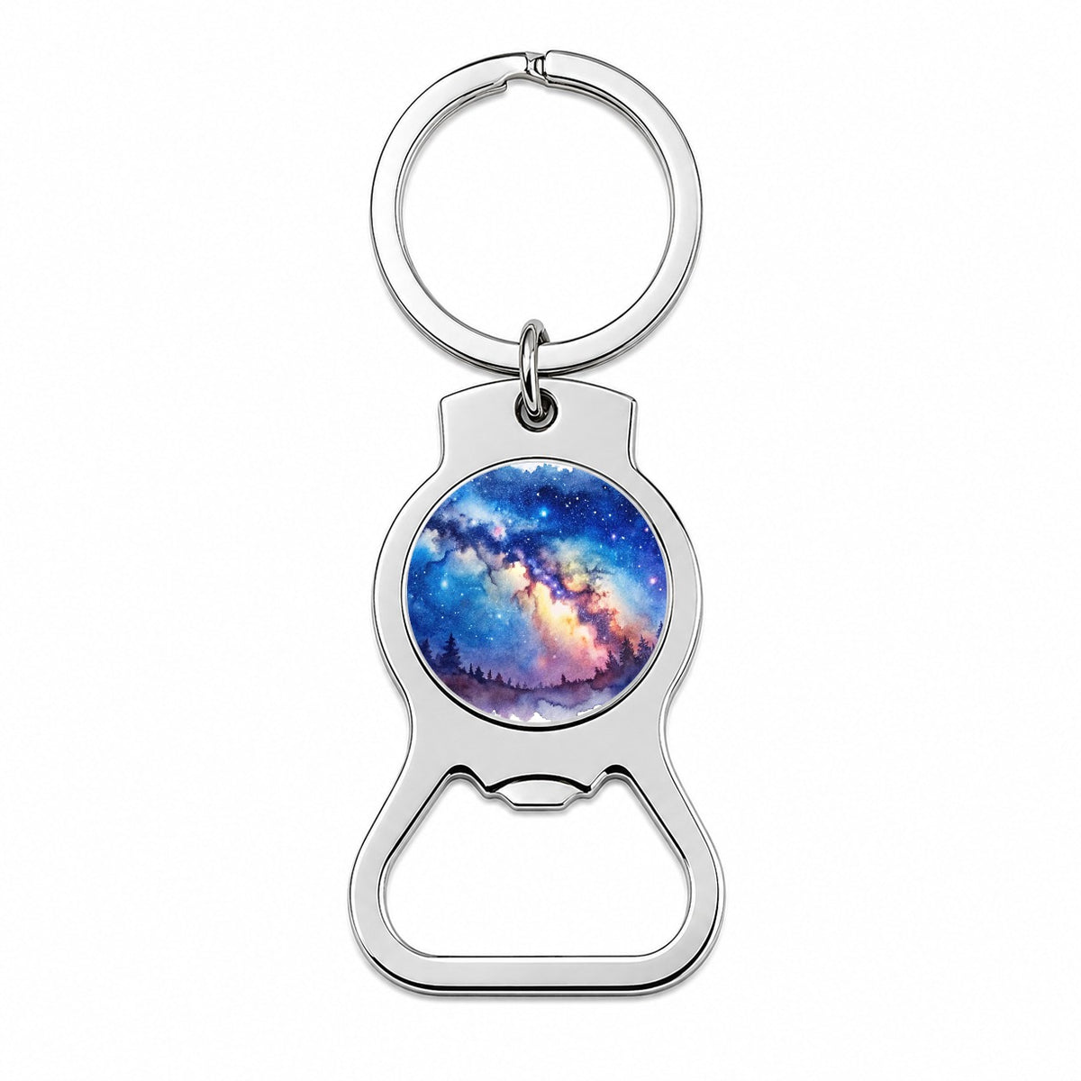 Milky Way Space Watercolor Design Stars Beautiful Bottle Opener Keychain
