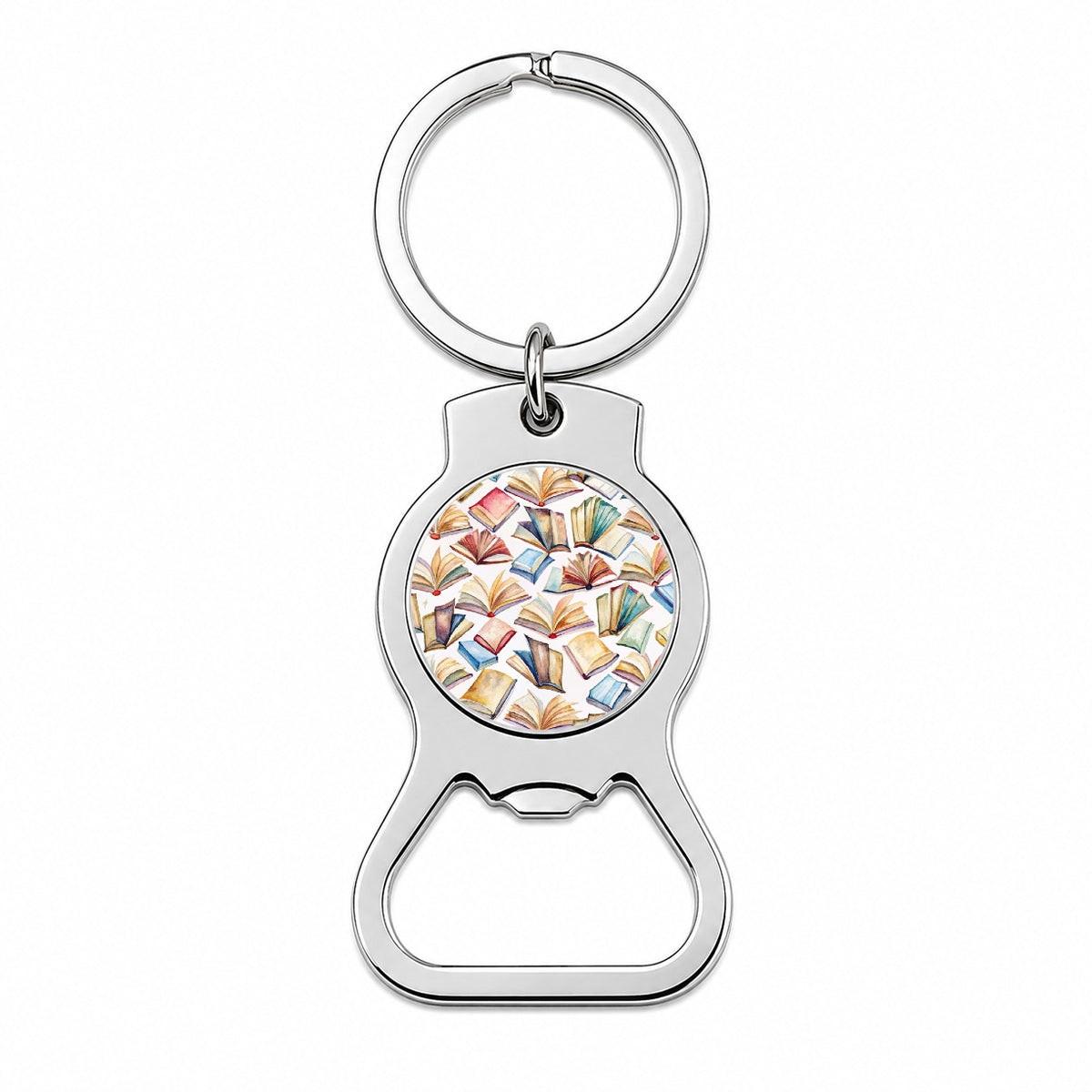 Open Books Watercolor Reader Reading Bottle Opener Keychain