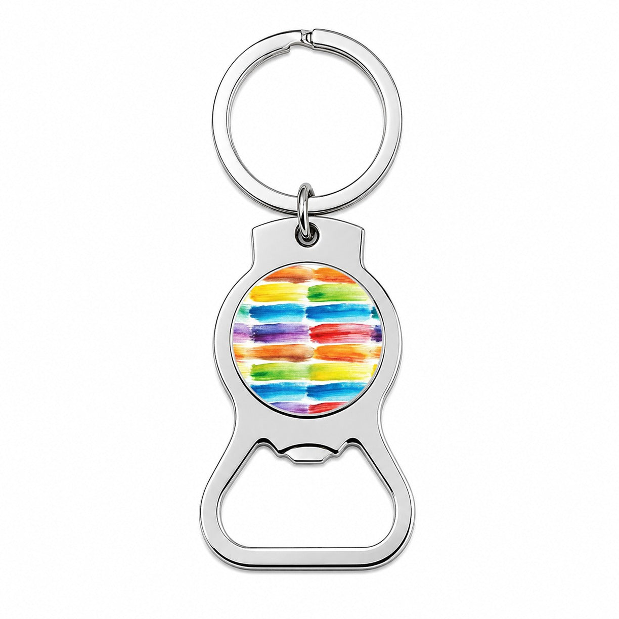 Paint Brush Strokes Watercolor Bottle Opener Keychain
