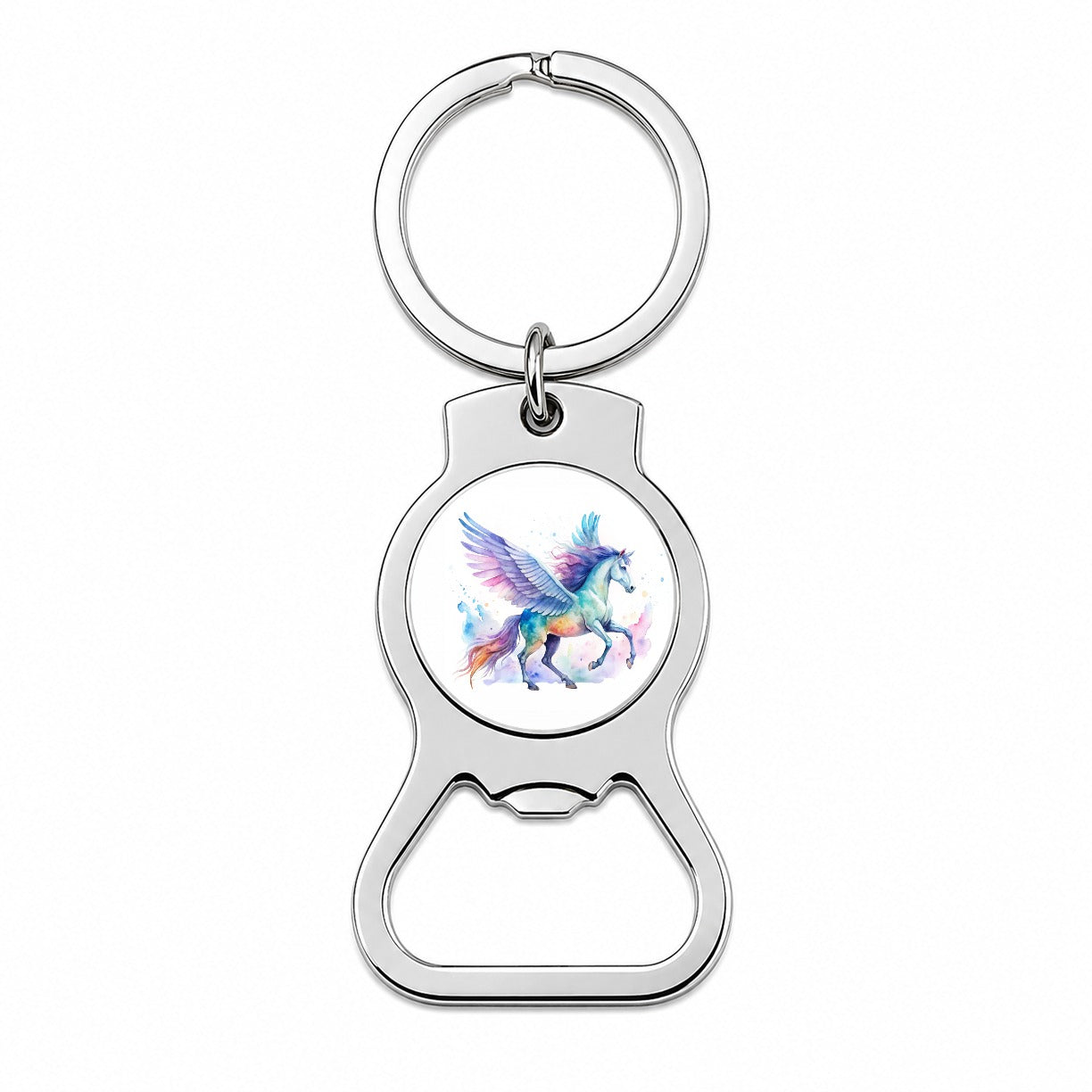 Pegasus Greek Mythology Watercolor Design Bottle Opener Keychain
