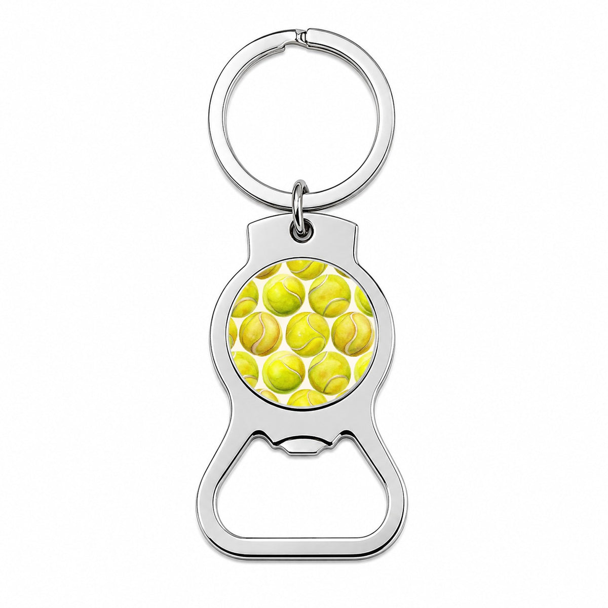 Yellow Tennis Balls Watercolor Bottle Opener Keychain