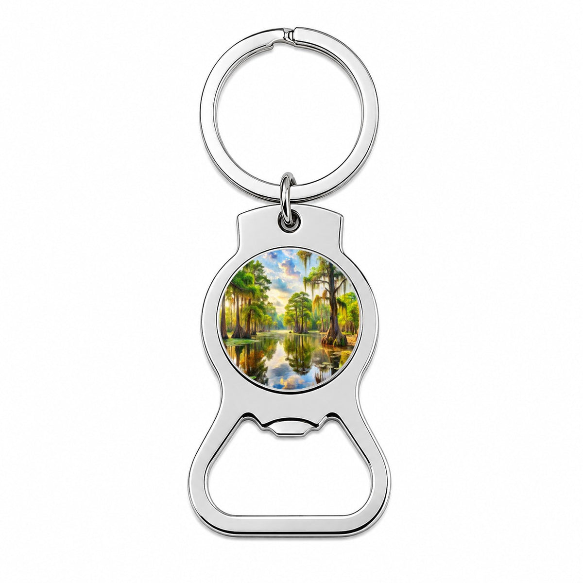 Beautiful Swamp Everglades Watercolor Bottle Opener Keychain