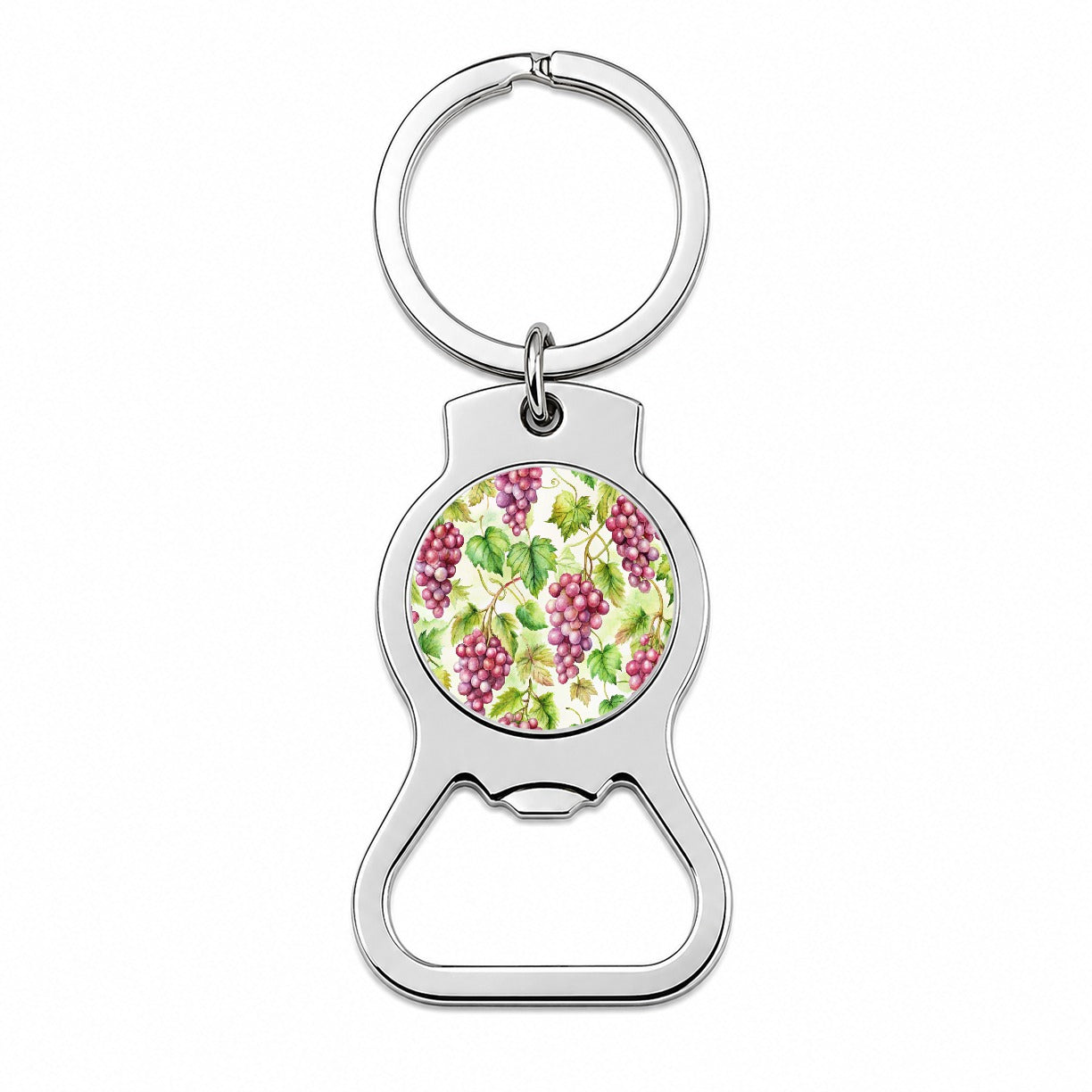 Bunches Of Purple Grapes Bottle Opener Keychain