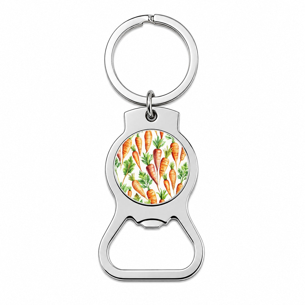 Carrots Vegetables Watercolor Bottle Opener Keychain
