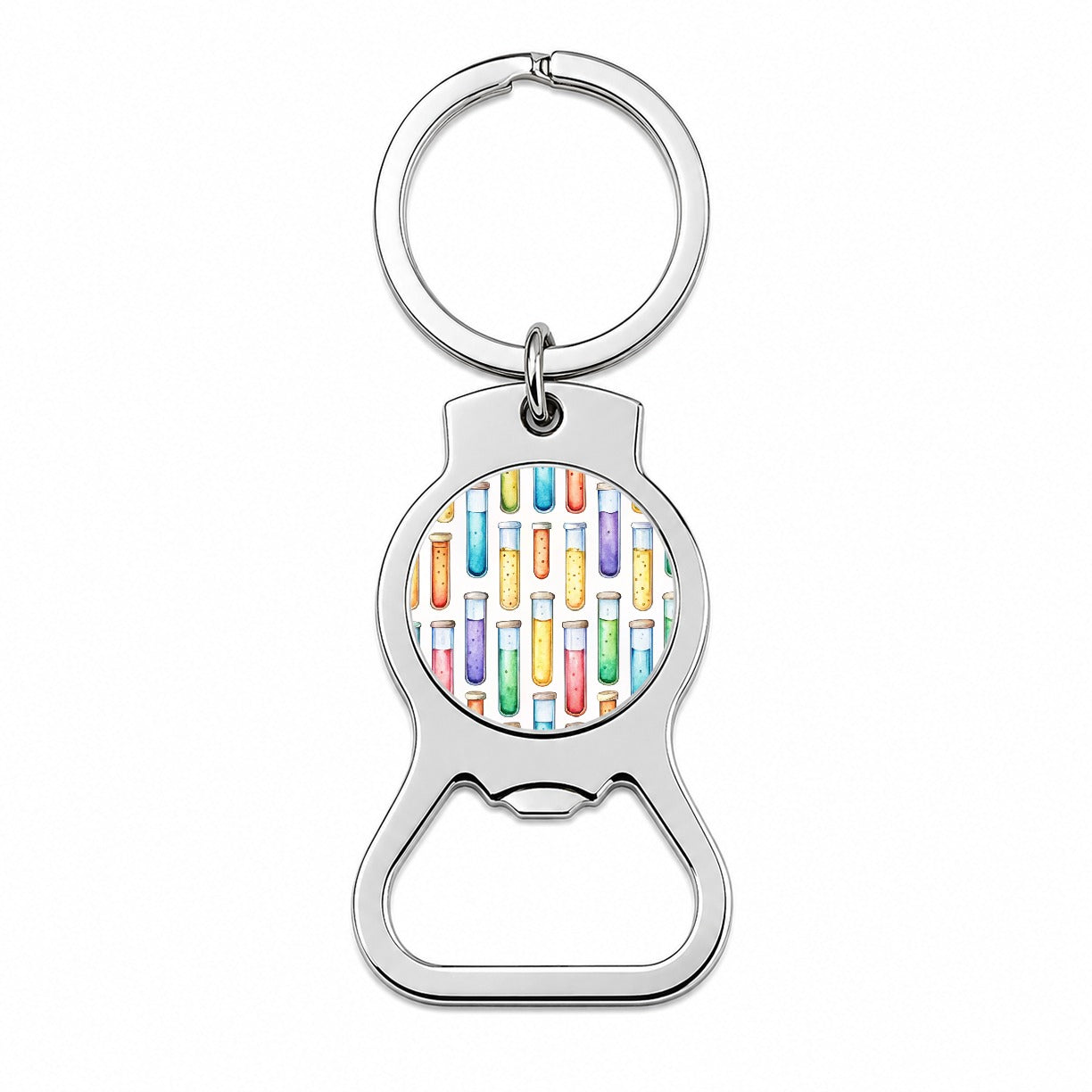 Cartoon Test Tubes Science Teacher Scientist Bottle Opener Keychain
