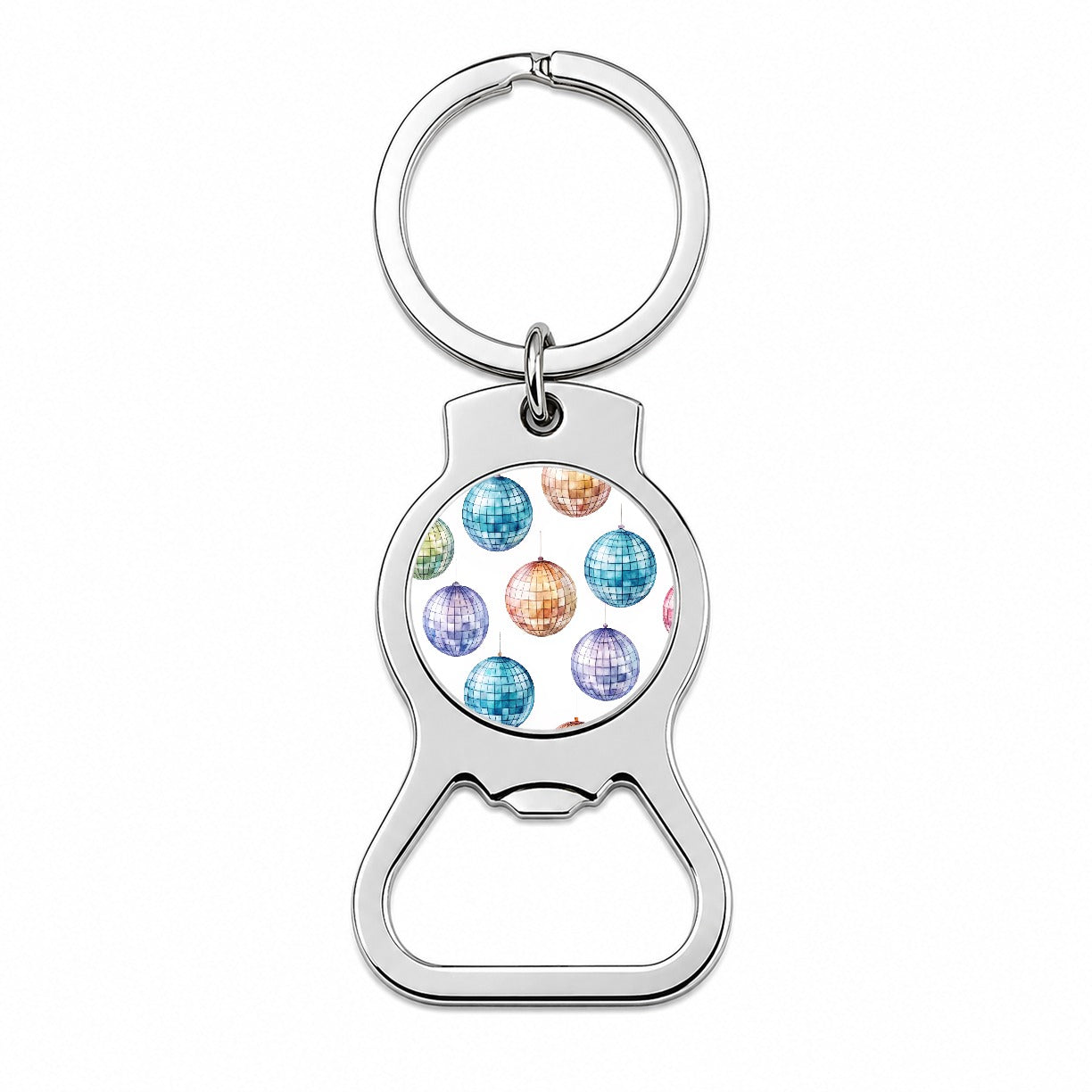 Colorful Disco Balls Bottle Opener Keychain
