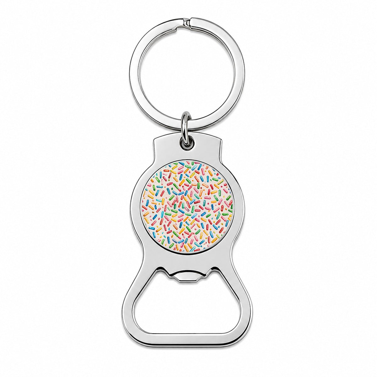 Colorful Sprinkles Ice Cream Donuts Bottle Opener Keychain