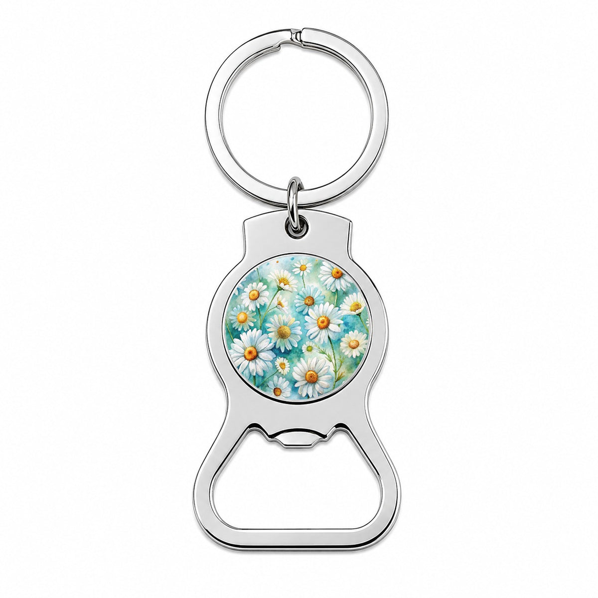 Daisies Daisy Flowers Watercolor Bottle Opener Keychain