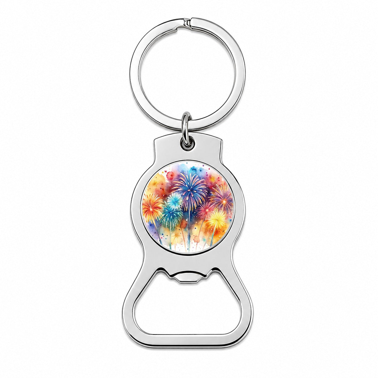 Fireworks Colorful Bottle Opener Keychain