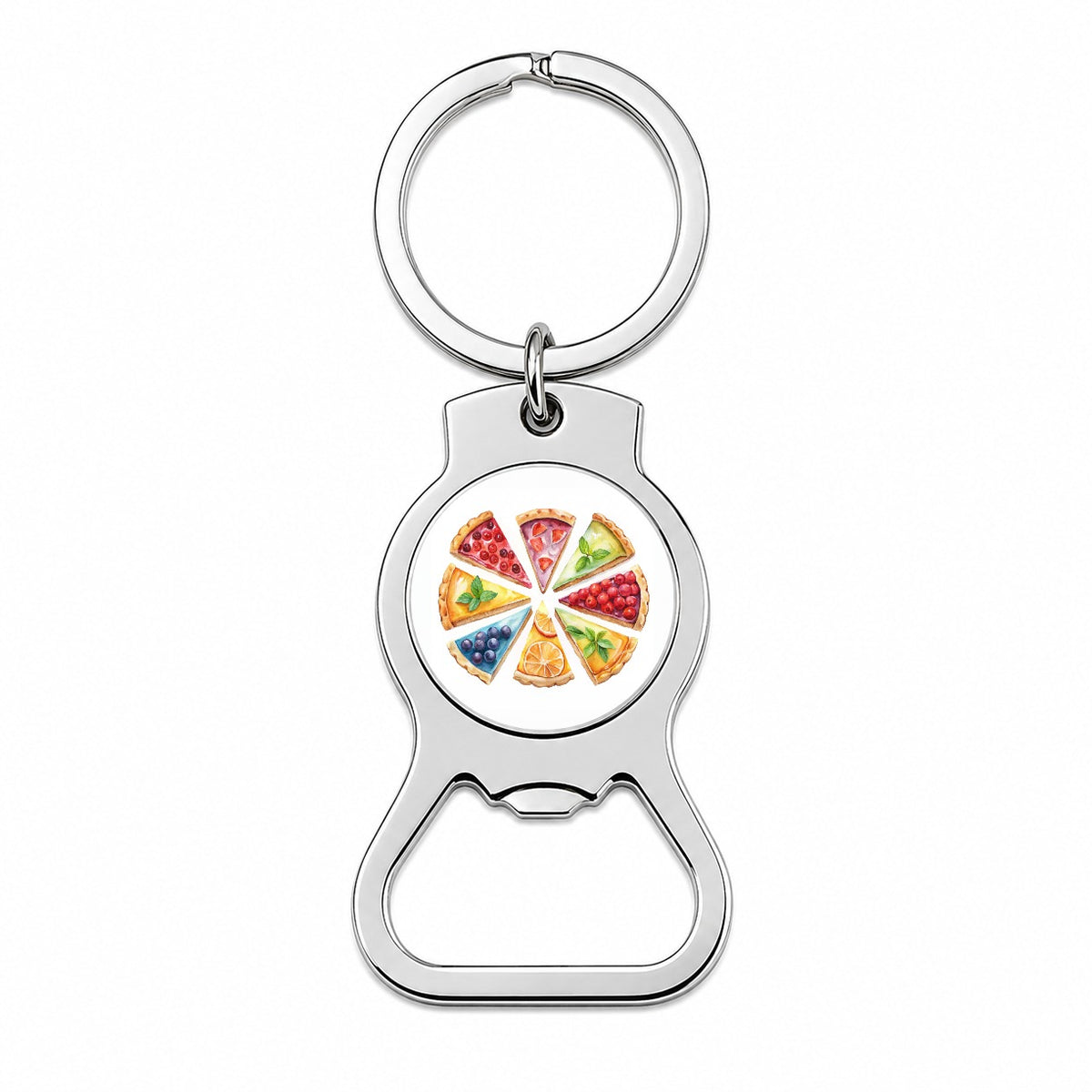 Fruit Pie Slices Bottle Opener Keychain