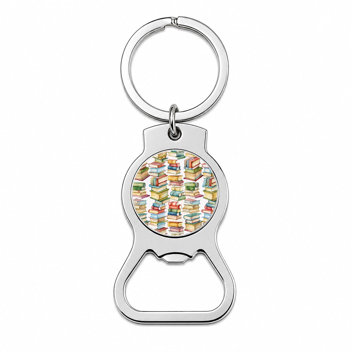 Lots Of Books Library Reading Reader Bottle Opener Keychain