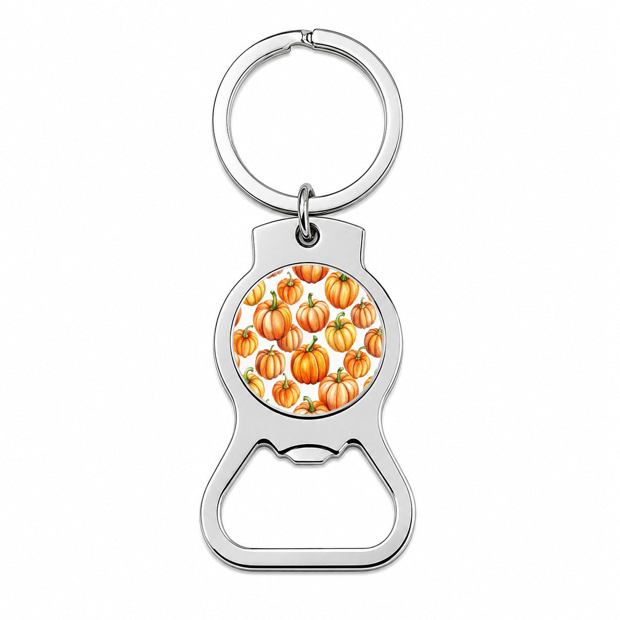 Lots Of Orange Pumpkins Fall Autumn Halloween Bottle Opener Keychain