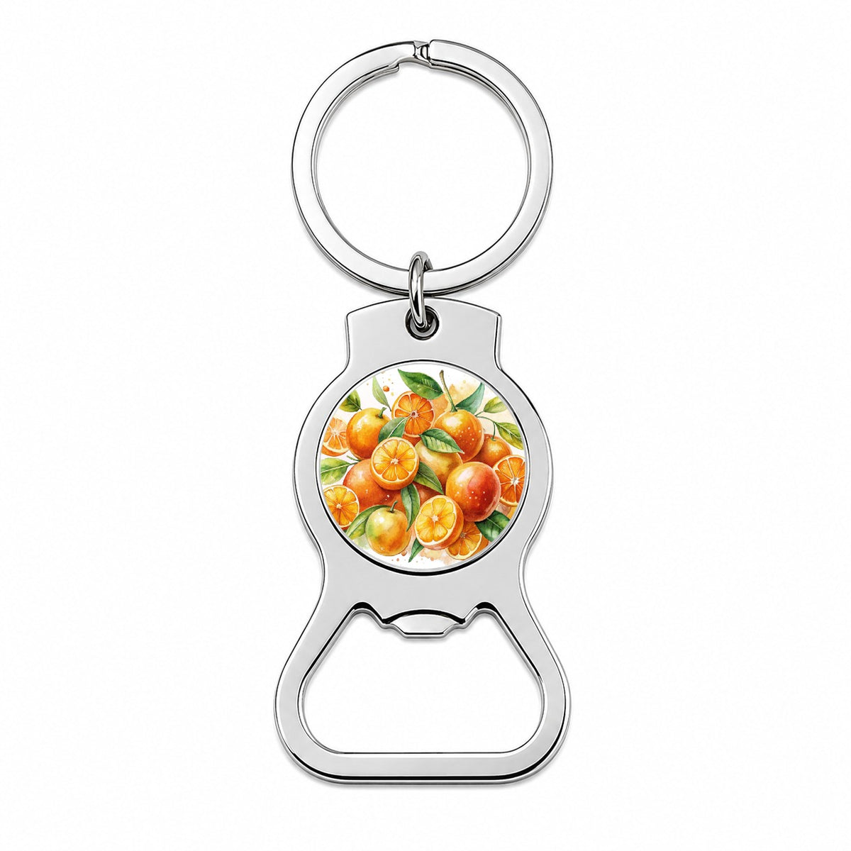 Oranges Fruit Watercolor Bottle Opener Keychain