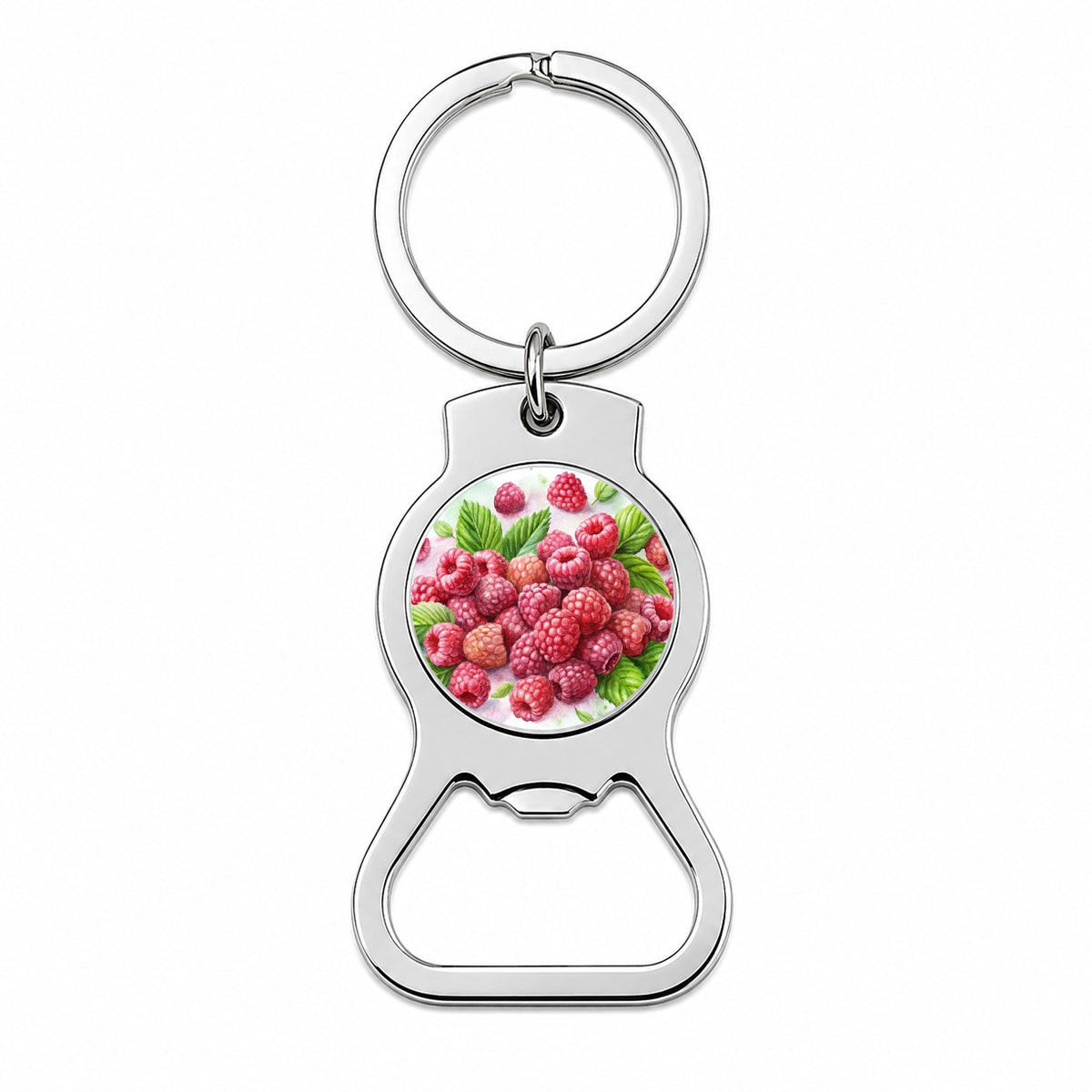 Raspberries Fruit Watercolor Bottle Opener Keychain