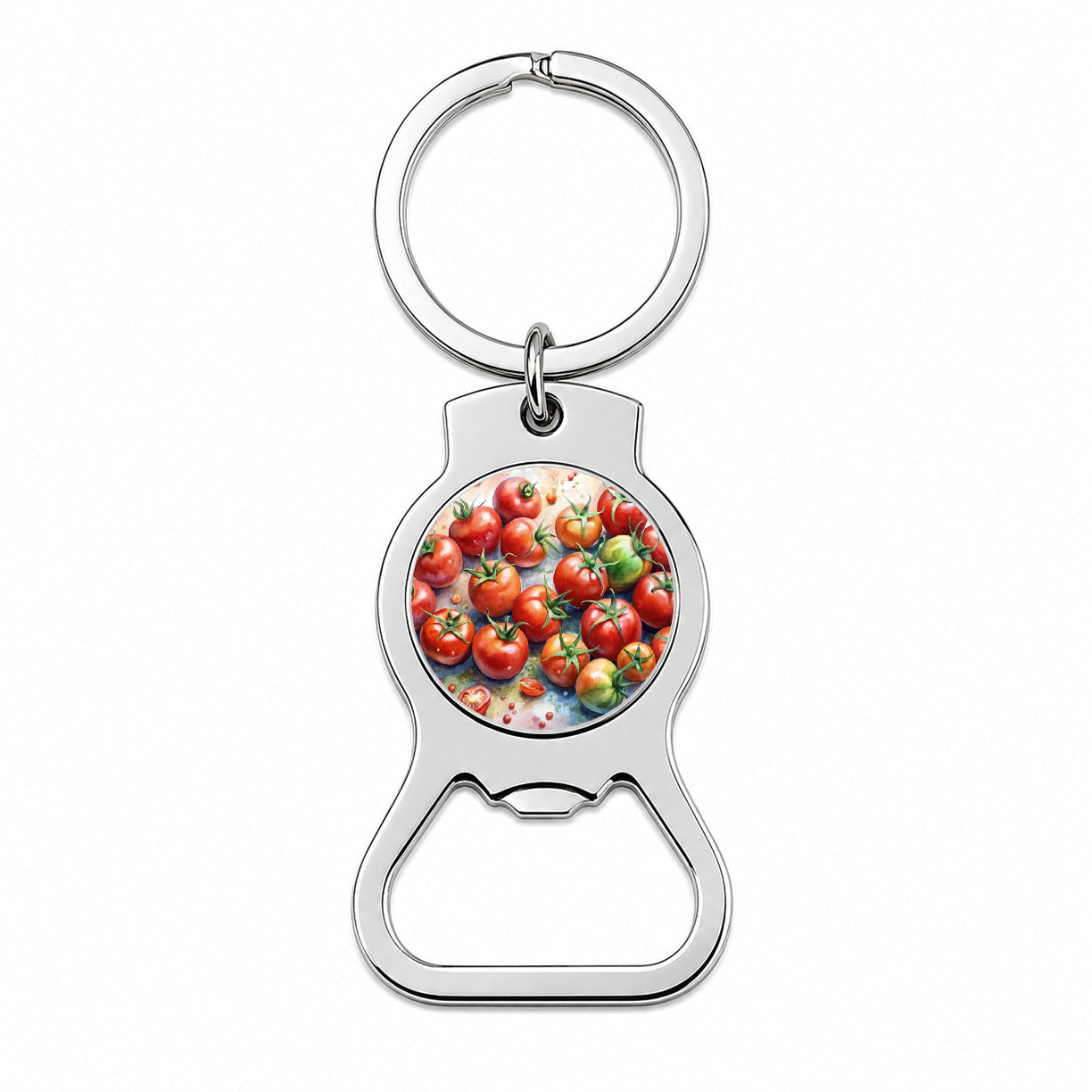 Tomatoes Watercolor Bottle Opener Keychain