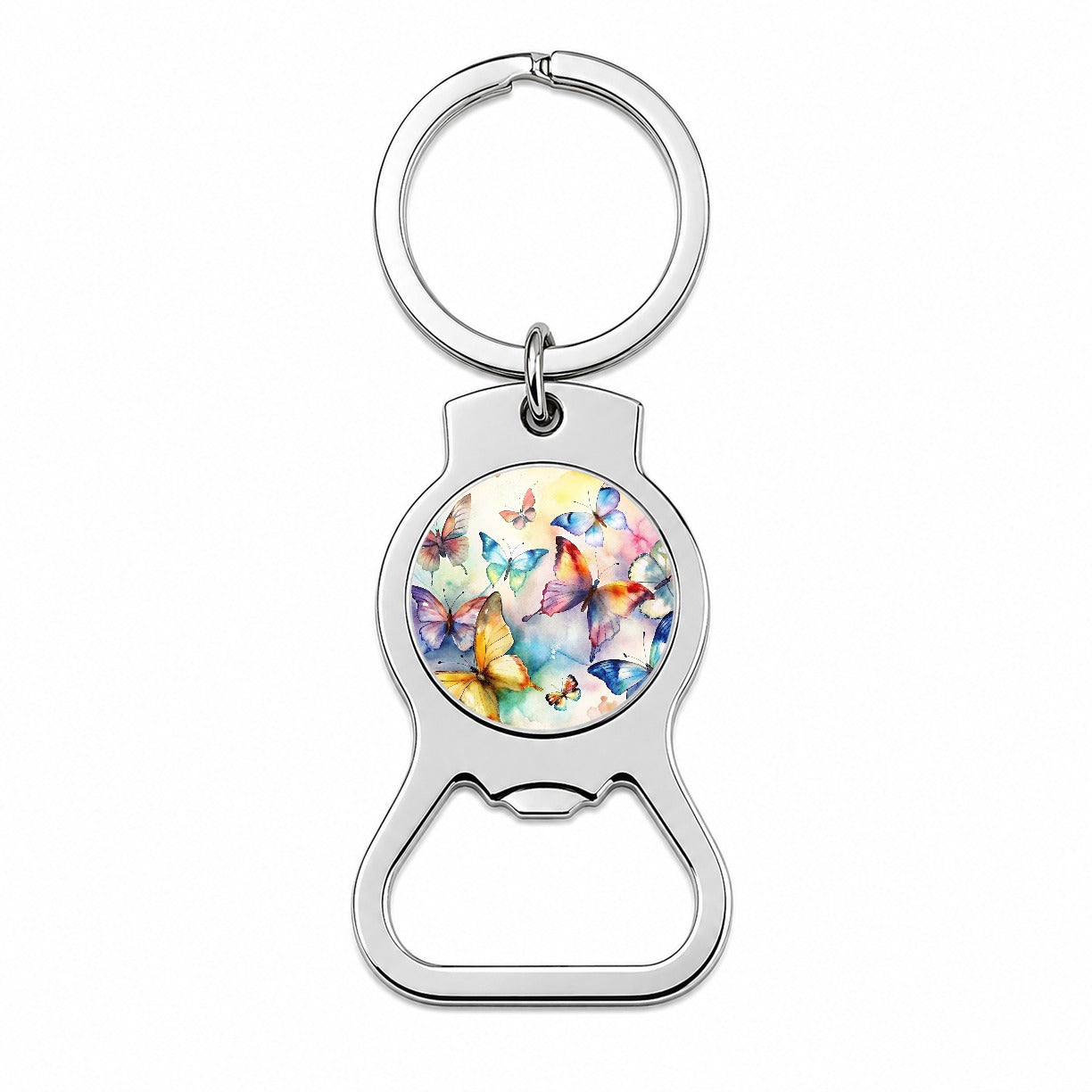 Beautiful Watercolor Colorful Butterflies Bottle Opener Keychain