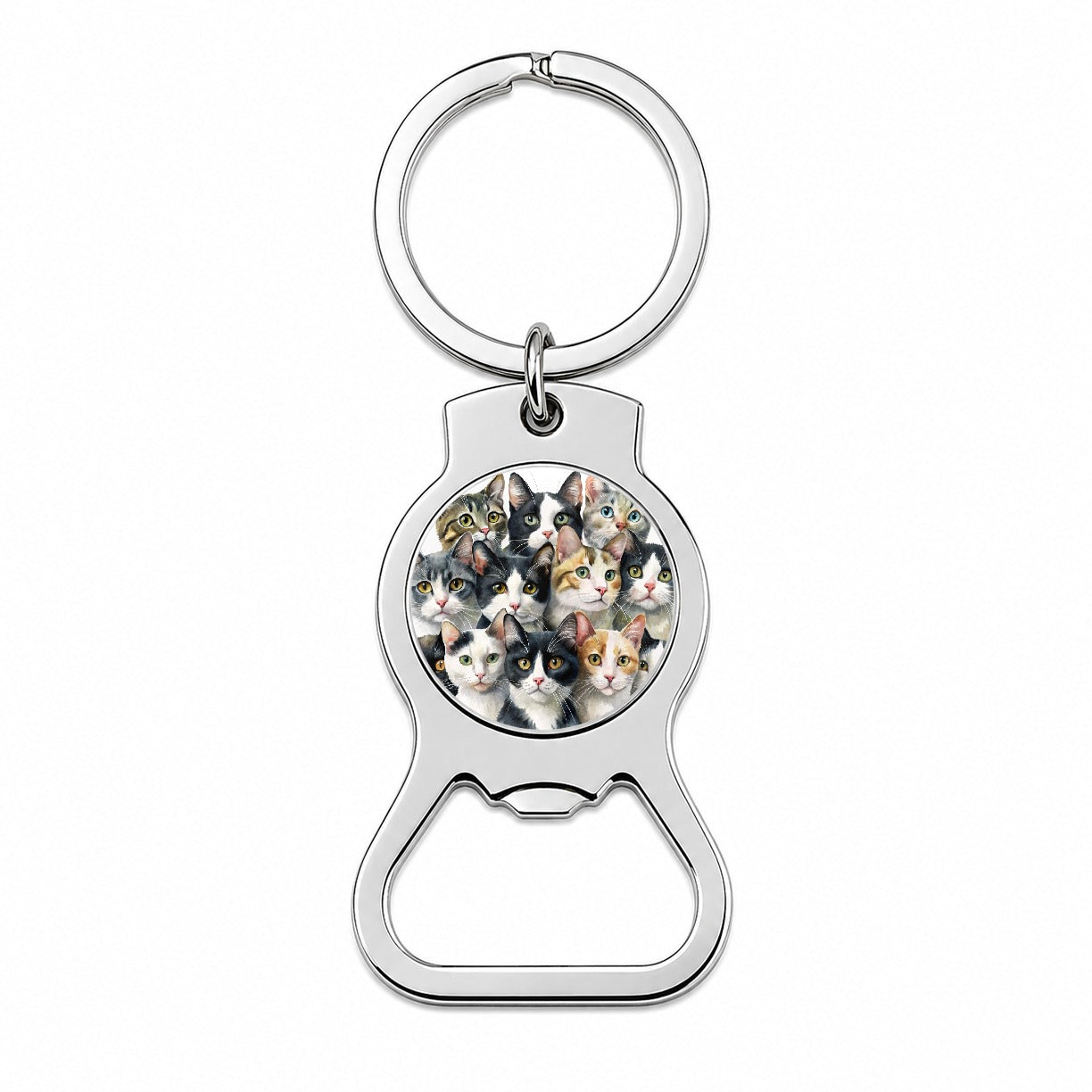 Bunch Of Sweet Cats Bottle Opener Keychain