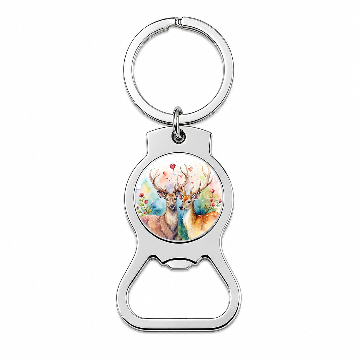 Deer In Love Valentine's Day Bottle Opener Keychain